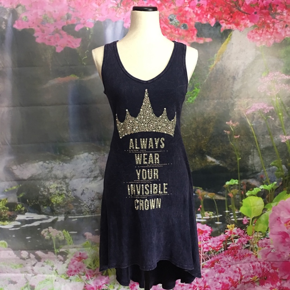Indigo Embellished Tank Dress